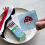 Kawaii Toadstool Cross Stitch In A Matchbox