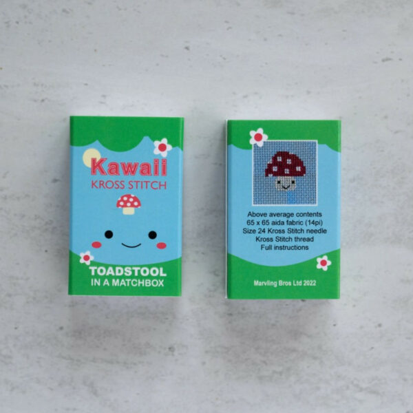 Kawaii Toadstool Cross Stitch In A Matchbox 3