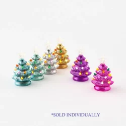 Mini Ceramic Christmas Tree With Multi Colored Lights