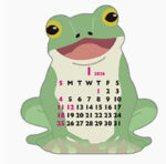 Mini Die-cut Frog Calendar - 2026 1
