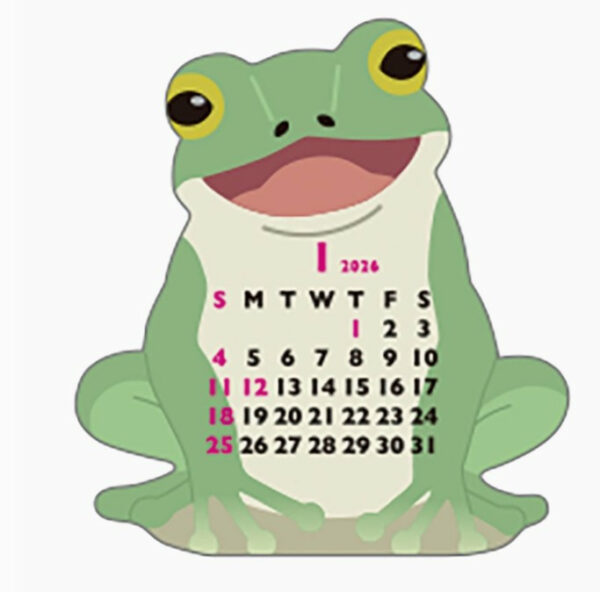 Mini Die-cut Frog Calendar - 2026 1