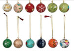 Mini Paper Mache Ball Ornaments, Set Of 12