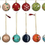 Mini Paper Mache Ball Ornaments, Set Of 12