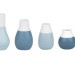 Mini Porcelain Vases - Blues, Set Of 4