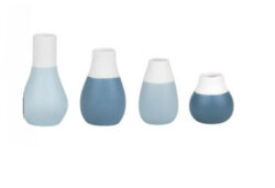 Mini Porcelain Vases - Blues, Set Of 4