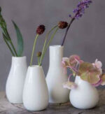 Mini White Porcelain Vases, Set Of 4 5