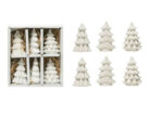 Mini White Stoneware Trees, Boxed Set Of 6