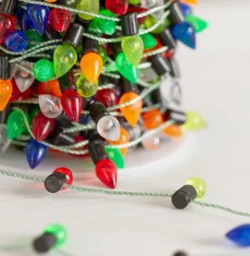 Miniature Spool Of Acrylic Light Bulb Garland