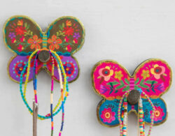 Natural Life Butterfly Wooden Wall Hooks, Set Of 2