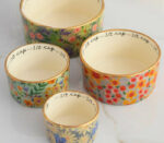 Natural Life Ceramic Nesting Measuring Cups - Floral 2