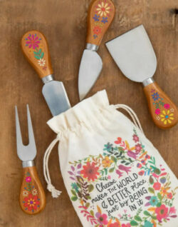 Natural Life Folk Flower Cheese Knives