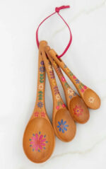 Natural Life Folk Flower Wood Measuring Spoons