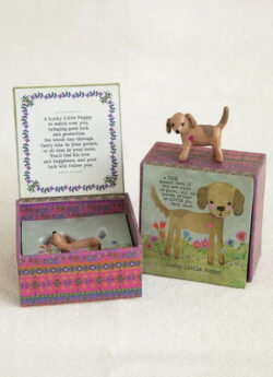 Natural Life Little Puppy Charm In Gift Box