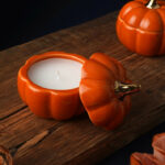 Orange Pumpkin Ceramic Tealight