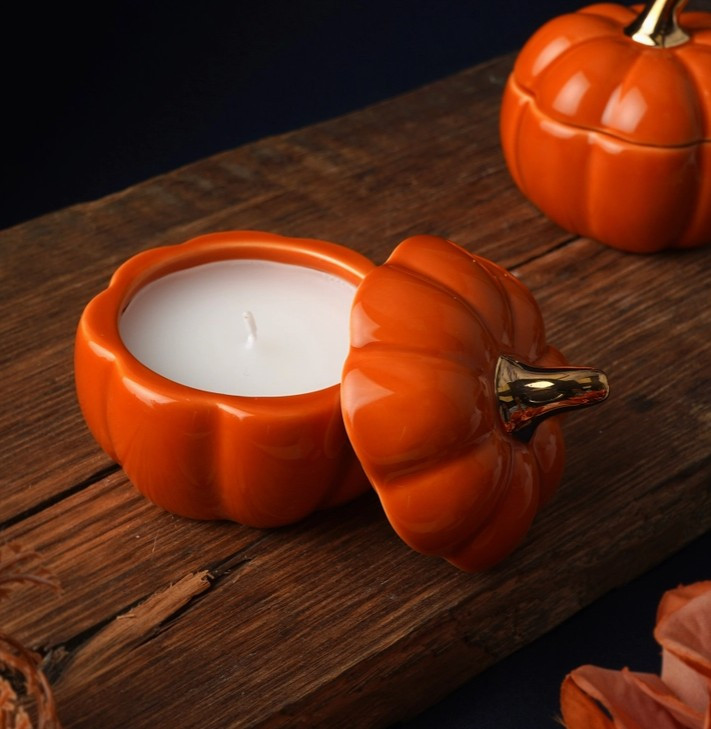 Orange Pumpkin Ceramic Tealight Orange Pumpkin Ceramic Tealight