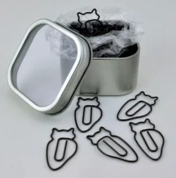 Owl Paper Clips - Brown, Tin Of 50