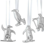 Penguin Mini Pewter Ornament Set