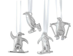 Penguin Mini Pewter Ornament Set