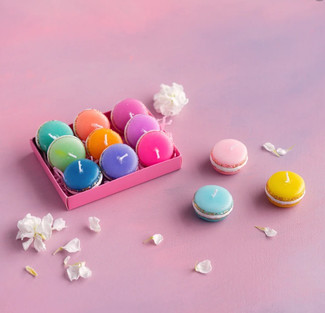 Rainbow Macaron Tealight Candles Rainbow Macaron Tealight Candles