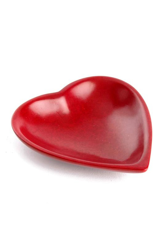Red Soapstone Heart Dish