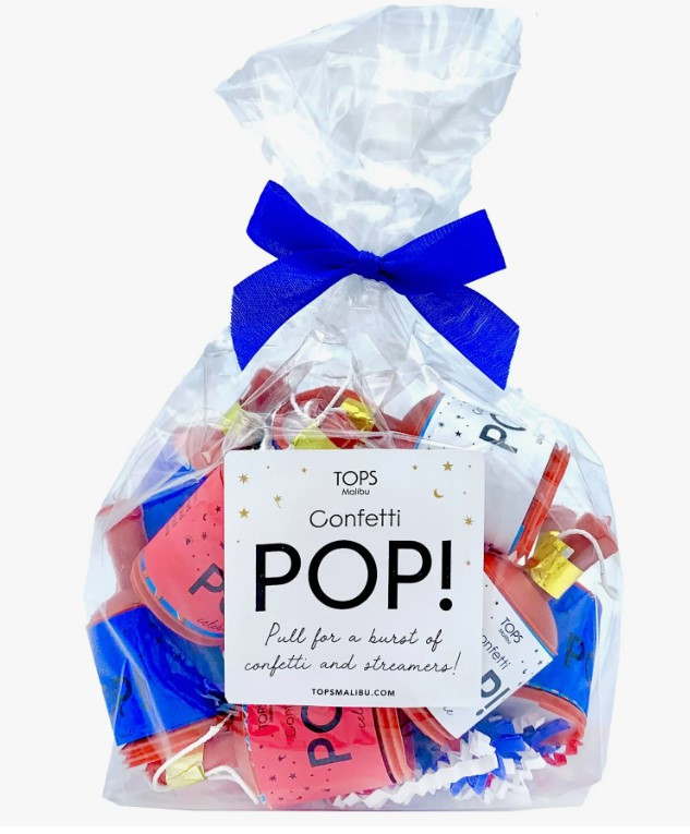 Red, White & Blue Confetti Pop Poppers, Bag Of 12 Red, White & Blue Confetti Pop Poppers, Bag Of 12
