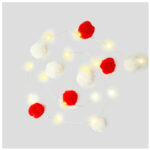 Red & White Pom-pom String Lights 3