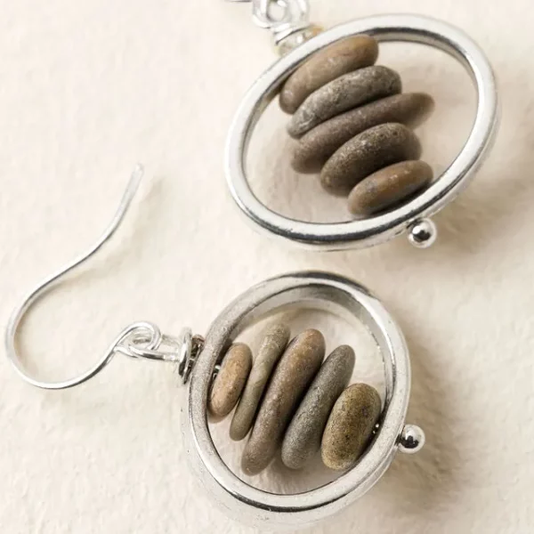 River Stone Balance Earrings 1
