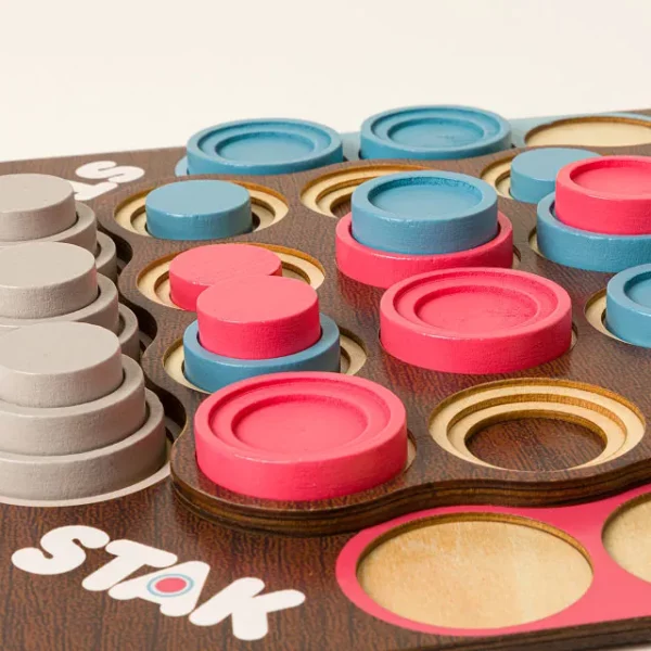 Stak Tac Toe Wooden Strategy Game 1