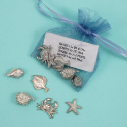 Sea Creature Pewter Pocket Charms, Set Of 5