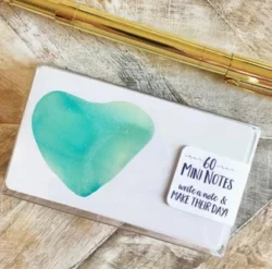 Sea Glass Heart Mini Note Cards