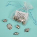 Seashell Pewter Pocket Charms, Set Of 5