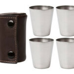 Shot Glasses With Leather Case