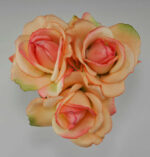 Silk Pink Roses In Glass Vase3