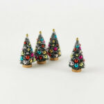 Small Decorated Sisal Trees, Set Of 4