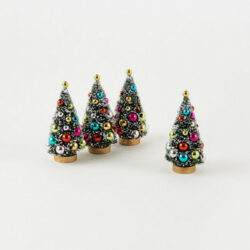 Small Decorated Sisal Trees, Set Of 4