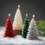 Small Holiday Tree Candles, Set Of 4