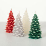 Small Holiday Tree Candles, Set Of 4 2