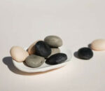 Small Pebble Soap With Porcelain Dish Set 2