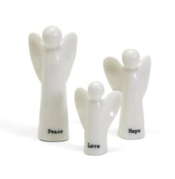 Small Porcelain Angels In Gift Box, Set Of 3