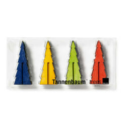 Tannenbaum Mini Colored Wood Trees, Set Of 12