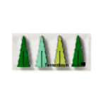 Tannenbaum Mini Green Wood Trees, Set Of 12