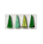 Tannenbaum Mini Green Wood Trees, Set Of 12
