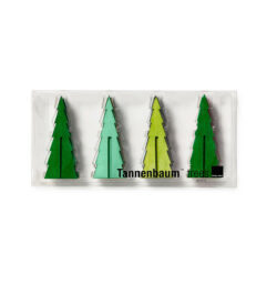 Tannenbaum Mini Green Wood Trees, Set Of 12