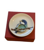 Tiny Bluebird Porcelain Plates, Set Of 5