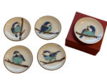 Tiny Bluebird Porcelain Plates, Set Of 5 2