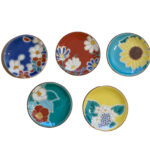 Tiny Flower Porcelain Plates, Set Of 5