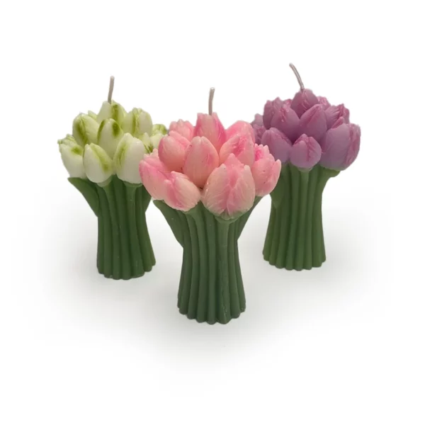 Tulip Bouquet Sculpted Candle 1