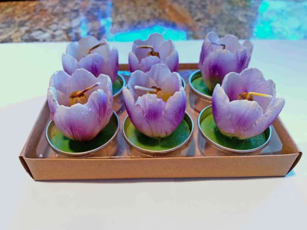 Tulip Tealight Candles, Set Of 6 2