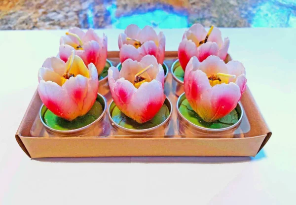 Tulip Tealight Candles, Set Of 6 4