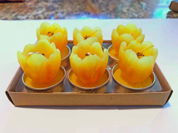 Tulip Tealight Candles, Set Of 6 5